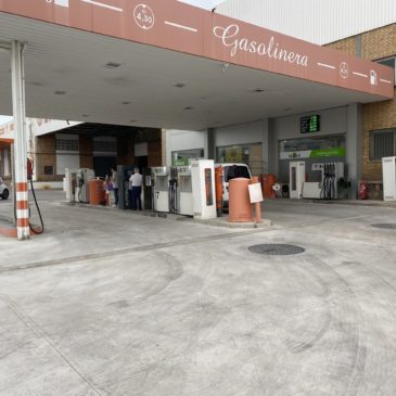 Mejora del pavimento de la gasolinera